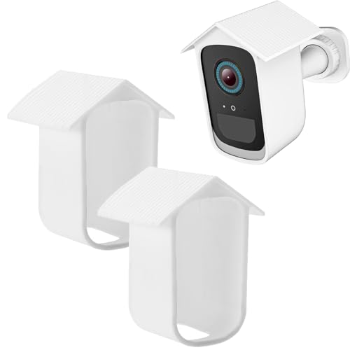 GEFIRE Wetterfeste Silikonhülle für EufyCam 2C / 2C Pro 2 Stück UfyCam Silikonhäute Überwachungskamera Schützen mit UV-Schutz und Wetterfester Silikonhülle, Waterproof, Soft, Durable, Weiß von GEFIRE