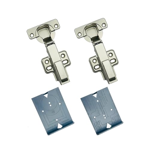 GEFONG 105 Grad Eckanschlag Soft Close Hydraulische Scharniere 35 mm mit Stoßdämpfer Dämpfung Stummes Scharnier für Garderobe Kleiderschrank Tür Küchenschranktür 2 Stück von GEFONG