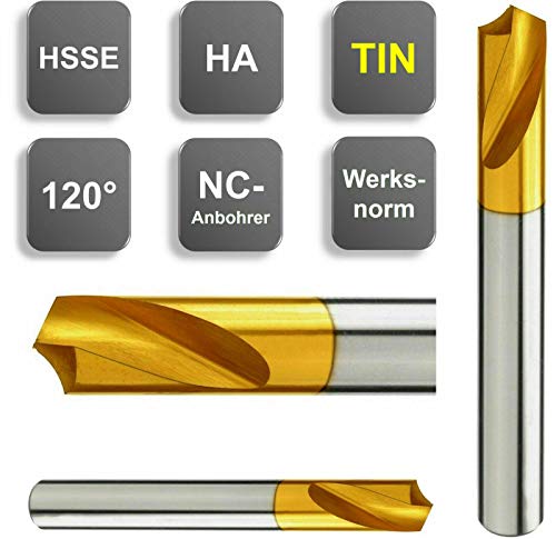 HSSE NC Anbohrer, 120°, TIN Beschichtung, Ø 3/4 / 5/6 / 8/10 / 12 mm, Größe: 10,0 mm von GEFRABO