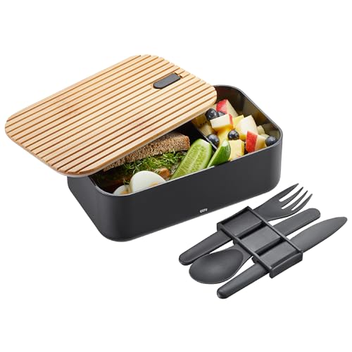 GEFU Lunchbox Enviro, mit Besteck-Set, Brotdose für Kinder und Erwachsene, Lunchbox, Auslaufsicher, 1 Liter von GEFU