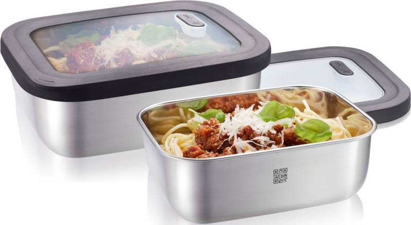 GEFU Aufbewahrungssystem PROVIDO, Edelstahl 18/8, Kunststoff, (Set, 2-tlg), luftdicht, auslaufsicher, Frische- und Vorratskontrolle per App von GEFU