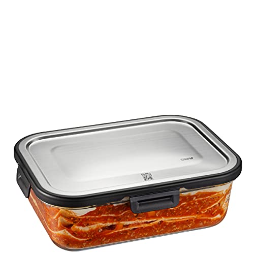 GEFU Frischhaltedose MILO - smarte Lunchbox mit Frische- & Vorratskontrolle per App, aus Glas mit Silikonverdichtung & Klick-Verschluss, Lebensmittelbehälter, Tupperdose, 1500 ml, rechteckig GEFU Frischhaltedose MILO - smarte Lunchbox mit Frische- & Vorratskontrolle per App, aus Glas mit Silikonverdichtung & Klick-Verschluss, Lebensmittelbehälter, Tupperdose, 1500 ml, rechteckig von GEFU