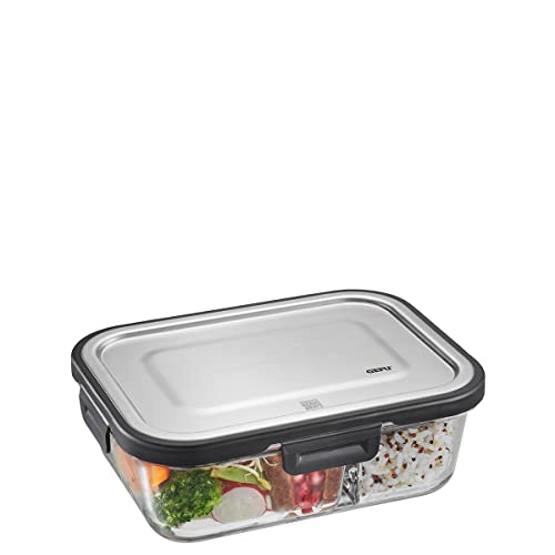 GEFU Frischhaltedose MILO - smarte Lunchbox mit Frische- & Vorratskontrolle per App - Aus Glas mit Silikonverdichtung & Klick-Verschluss - klein von GEFU