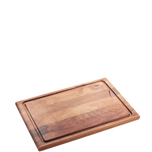 GEFU Hochwertiges Schneidebrett ENNO mit Saftrille – Walnussholz Küchenbrett | Klingenschonend, Beidseitig Nutzbar & Antibakteriell 37 x 25 cm von GEFU