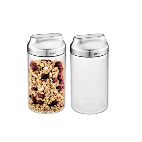 GEFU KIPPO Vorratsdosen 2er-Set 1000 ml | Borosilikatglas mit Kippdeckel & Silikondichtung | Sauberes Dosieren – stilvoll & funktional GEFU KIPPO Vorratsdosen 2er-Set 1000 ml | Borosilikatglas mit Kippdeckel & Silikondichtung | Sauberes Dosieren – stilvoll & funktional von GEFU