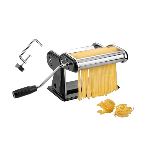 GEFU Profi-Pastamaschine PASTA PERFETTA NERO – Manuelle Nudelmaschine für Lasagne, Tagliolini & Tagliatelle | Verchromte Carbonstahl-Walzen | Rutschfest von GEFU