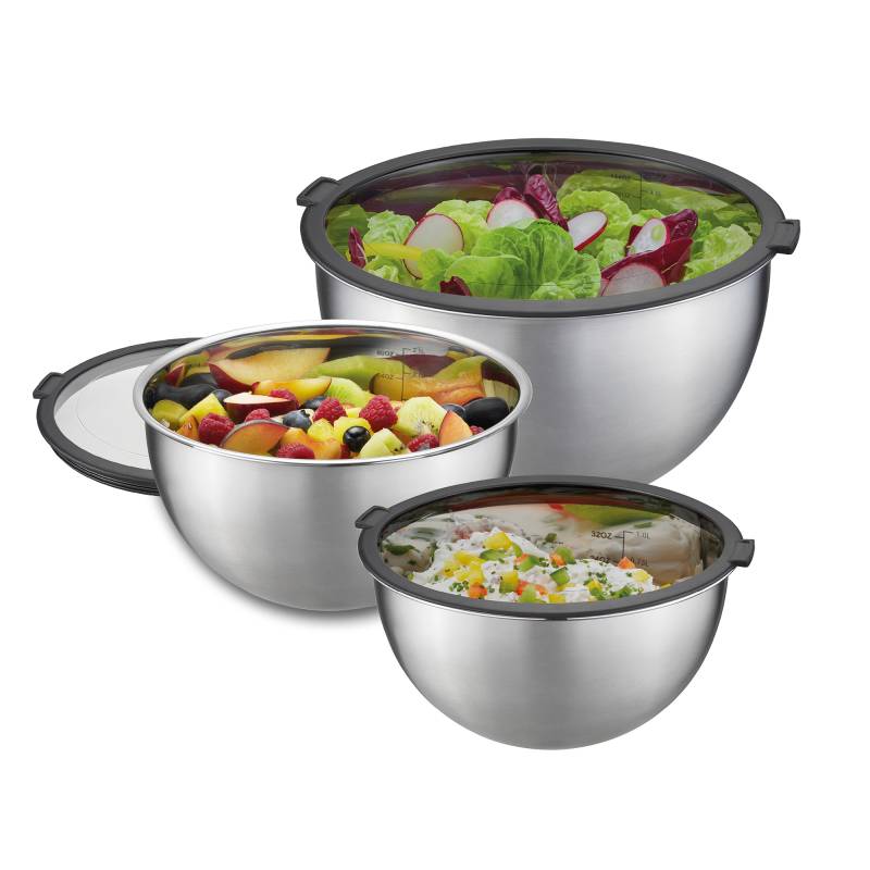 GEFU Schüssel-Set Mondi in Schwarz, silber von GEFU