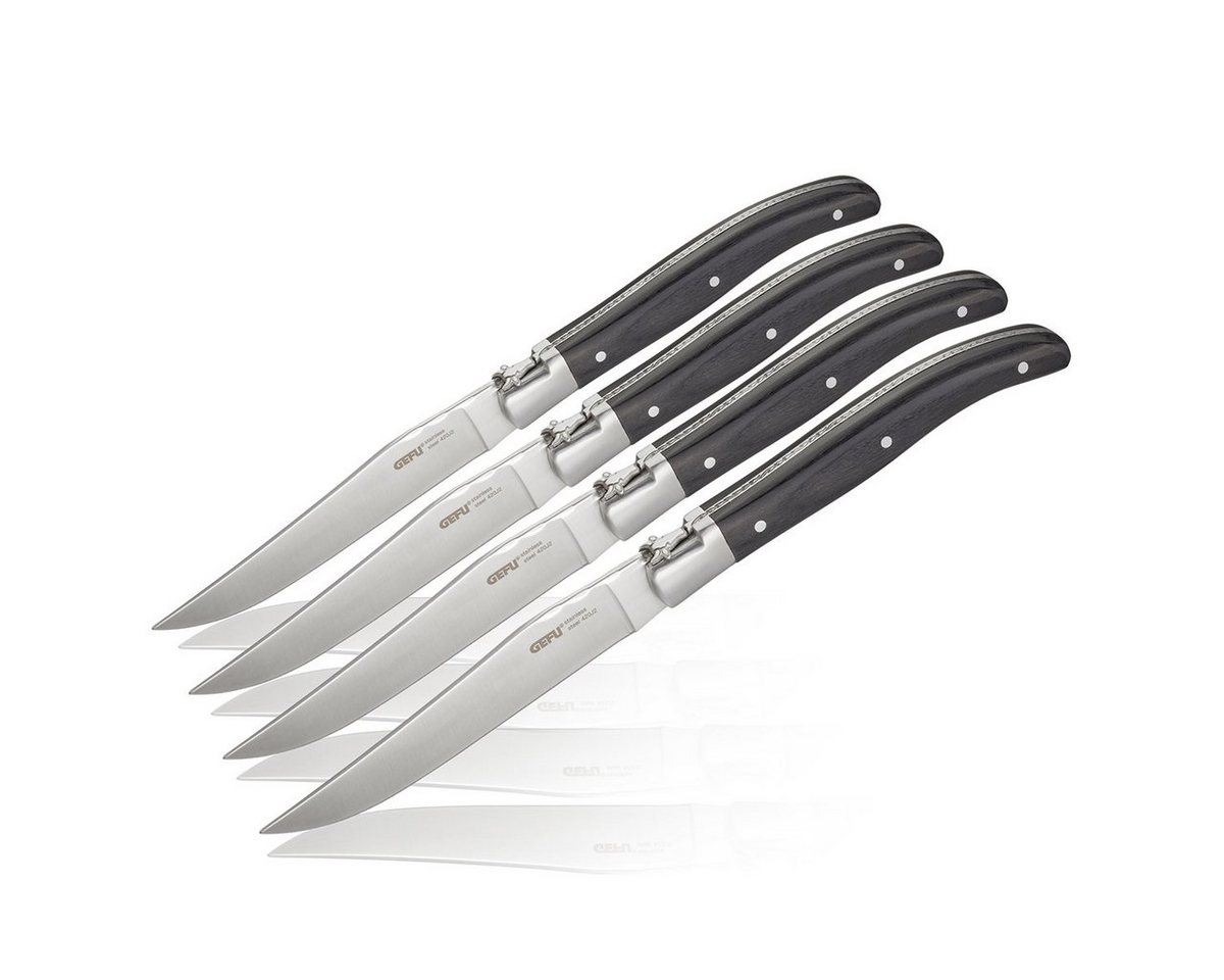 GEFU Steakkochmesser Steakmesser-Set BASCO 4 Stück - Kiefernholz-Box Ed von GEFU