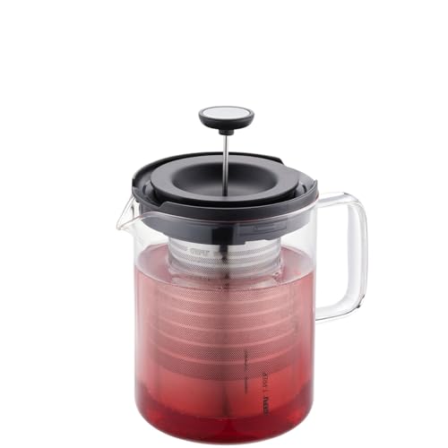 GEFU Teekanne T-PREP – Glas-Teebereiter mit Brüh-Stopp-Funktion | 800 ml | Mikrofeiner Edelstahlfilter & Aromaschutzdeckel | Hitzebeständig von GEFU