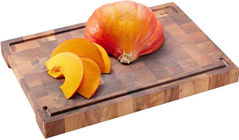 GEFU Tranchierbrett ENNO, Massivholz, (1-St), Hackblock mit Saftrinne, Antirutschfüße von GEFU