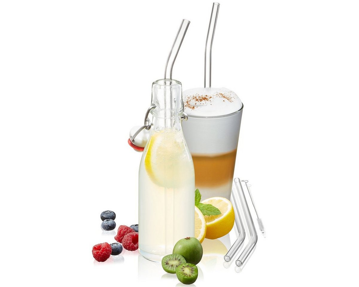 GEFU Trinkhalme Glastrinkhalm FUTURE 4er Set Glas Strohhalme gebog GEFU Trinkhalme Glastrinkhalm FUTURE 4er Set Glas Strohhalme gebog von GEFU