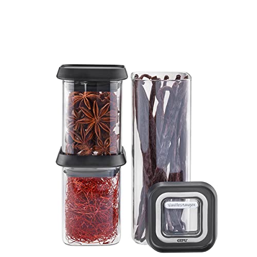 GEFU Vorratsdosen-Set PANTRY Mini - luftdichter Deckel, Vorratsglas für Lebensmittel, Vorratsbehälter aus Glas, Gewürzgläser spülmaschinenfest, 3-teilig GEFU Vorratsdosen-Set PANTRY Mini - luftdichter Deckel, Vorratsglas für Lebensmittel, Vorratsbehälter aus Glas, Gewürzgläser spülmaschinenfest, 3-teilig von GEFU