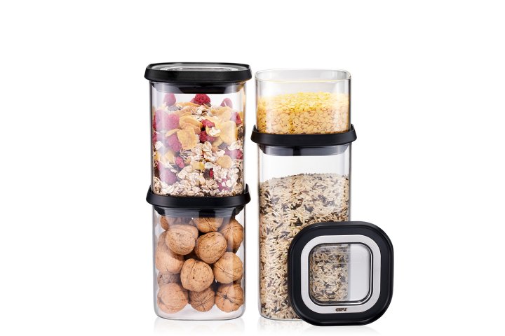 GEFU Vorratsdosen-Set Pantry in schwarz/silber von GEFU