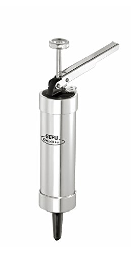 EFU Gebäckpresse COOKIE | Mit 20 Motiv-Lochscheiben & 4 Spritztüllen | Einstellbare Teigportionen, Backzubehör für Kekse & Dekoration, Aluminium/Kunststoff von GEFU