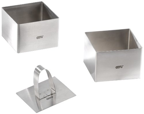 Gefu 12180 Dessert und Vorspeisenringe FORMA eckig 3 teilig Edelstahl von GEFU
