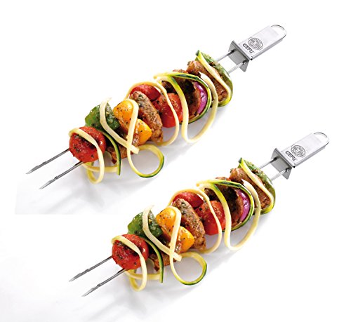 Gefu Schaschlik-Spieße Twinco 15420-2er Set 32cm Spieße aus Edelstahl für Tischgrill, Pfanne - Spülmaschinengeeignet von GEFU