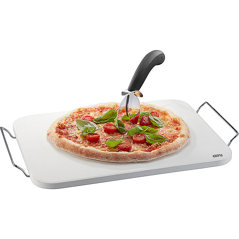 Gefu Set: Pizzastein DARIOSO mit Gestell + Pizzaschneider + Pizza-Schieber 89534 von GEFU