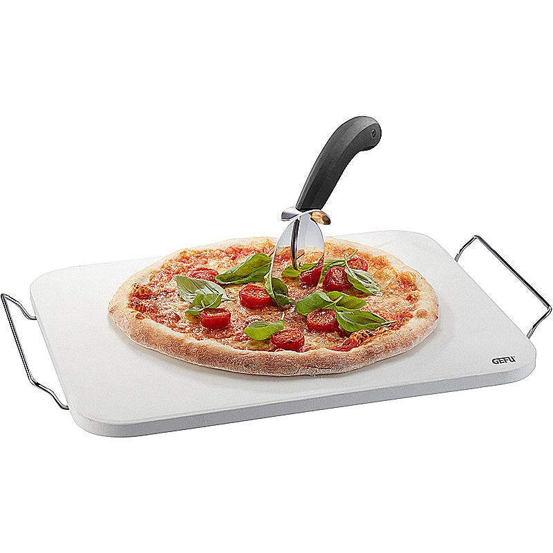 Gefu Set: Pizzastein DARIOSO mit Gestell + Pizzaschneider + Pizza-Schieber 89534 von GEFU
