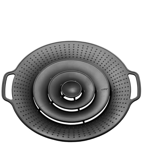 GEFU Überkochschutz BOLLA | Pfannen Spritzschutz & Dünsteinsatz aus Silikon | Überlaufschutz für Töpfe & Pfanne Ø 19 bis 28 cm, Hitzebeständig bis 230°C von GEFU