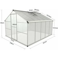 Aluminium Gewächshaus für den Garten Mit 8 cm dickeres Fundament 301238195 cm Vielseitig nutzbar als Treibhaus, Gartenhaus,Aufzucht von GEGADEN