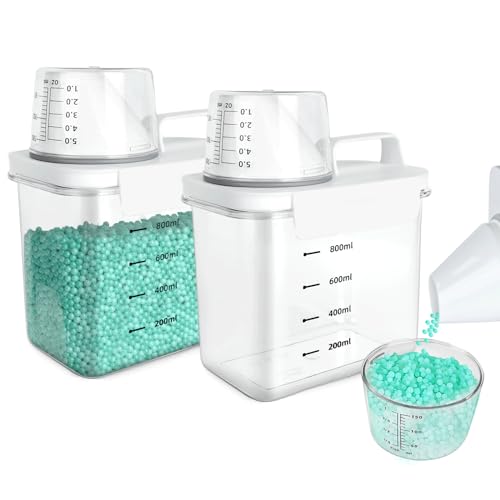 2pcs Waschmittelspender Mit Graduierung&Messbecher 1100ml Luftdichter Waschpulver Aufbewahrungsbox, Mehrzweck Waschpulverspender, Waschpulver Dose Waschpulver-BehäLter, Waschmittelbox für WeichspüLer 2pcs Waschmittelspender Mit Graduierung&Messbecher 1100ml Luftdichter Waschpulver Aufbewahrungsbox, Mehrzweck Waschpulverspender, Waschpulver Dose Waschpulver-BehäLter, Waschmittelbox für WeichspüLer von GEGNNS