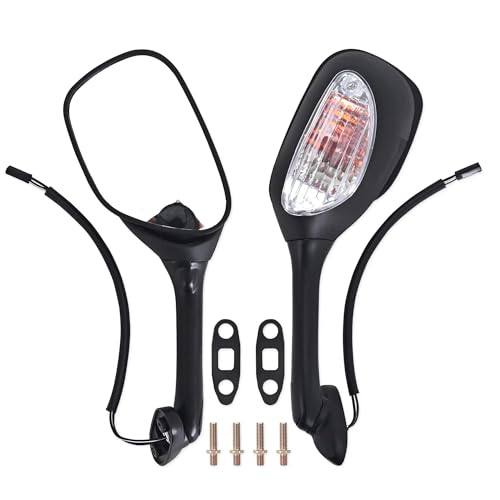 GEGWWFVVC Motorrad-Rückspiegel Motorrad Rückspiegel Licht Für Suzuki GSXR600 GSXR750 GSXR1000 K5 K6 K7 K8 2005 2006 2007 2008 2009 2010(Rotate Smoke LED4) von GEGWWFVVC