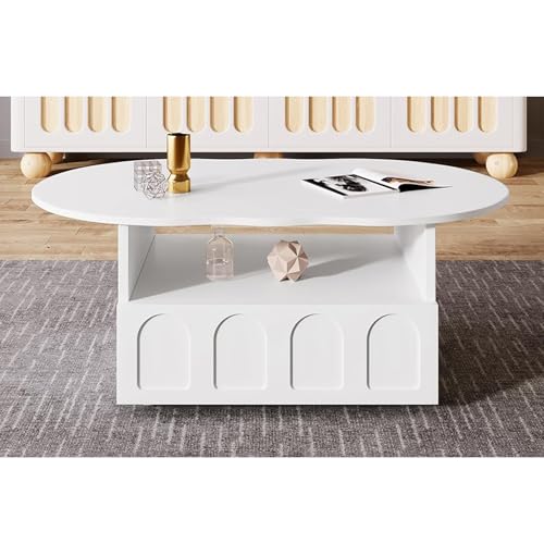 Einzigartiger Couchtisch in Wolkenform mit Stauraum – Stilvoller Sofa-Beistelltisch für das Wohnzimmer in Weiß, perfekt für moderne Innenräume von GEHPYYDS