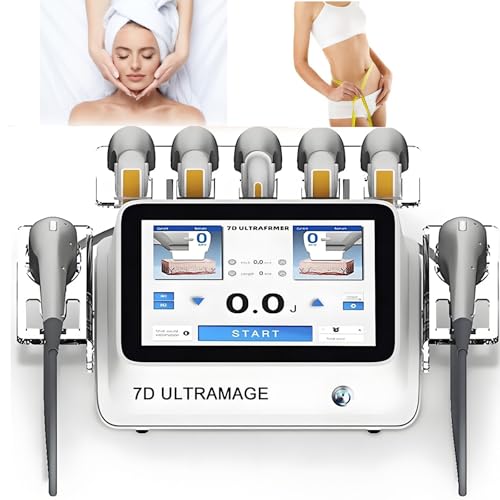 Hochfrequenz-Gesichtsgeräte, 7-in-1-Gerät zur Hautstraffung und Körperstraffung, 7D-Lifting-Schönheitsgerät mit 7 Behandlungsköpfen, gegen Falten und Anti-Aging von GEHPYYDS