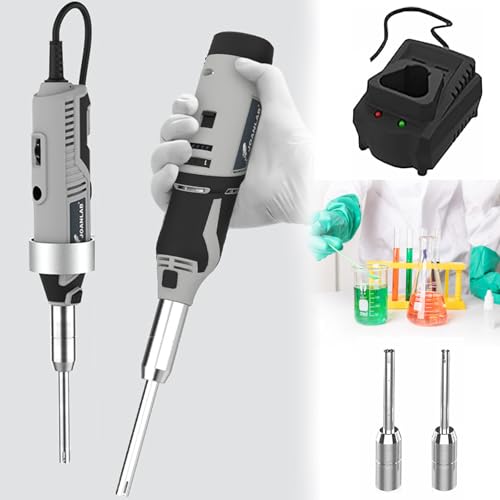 Hochgeschwindigkeits-Emulgator, Laborzellen- und Gewebehomogenisator – 0,5–250 ml Fassungsvermögen, 6 einstellbare Geschwindigkeiten mit 6 mm, 8 mm und 10 mm Arbeitsköpfen,Plugin-10+6mm von GEHPYYDS