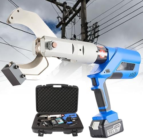 Hydraulischer Hochleistungs-Kabelschneider – Elektrischer Ratschen-Drahtschneider (60–250 kN) mit LED-Anzeige | Enthält 2 x 4000 mAh 18 V-Akkus für müheloses Schneiden,EZ-65C von GEHPYYDS