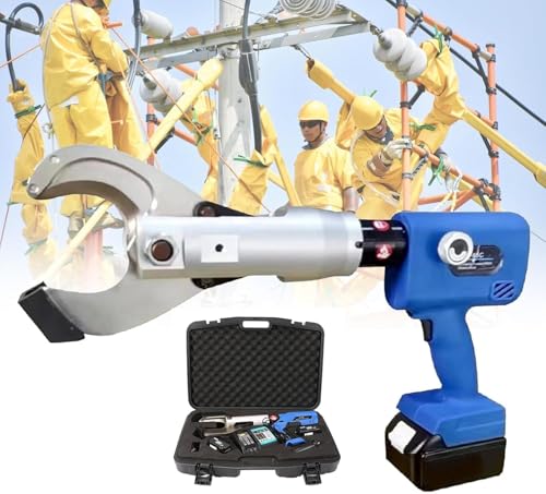Hydraulischer Kabelschneider, Drahtschneider, 60-250 kN elektrischer Ratschenkabelschneider mit LED-Anzeige, Drahtschneidewerkzeug, 2 x 4000 mAh 18 V Akku-Ratschenkabelschneider,EZ-105C von GEHPYYDS