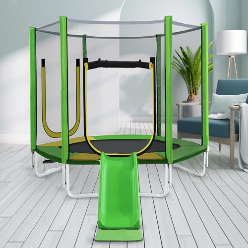 Kindertrampolin Indoor/Outdoor Kindertrampolin, Gartentrampolin mit Sicherheitsnetz, Randabdeckung & Zubehör, mit 3 U-förmigen Beinen und 36 verzinkten Federn Kindertrampolin Indoor/Outdoor Kindertrampolin, Gartentrampolin mit Sicherheitsnetz, Randabdeckung & Zubehör, mit 3 U-förmigen Beinen und 36 verzinkten Federn von GEHPYYDS