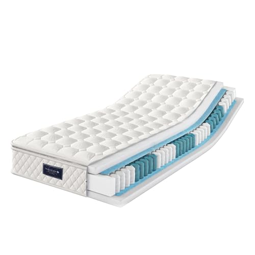 Taschenfederkernmatratze 90/140/160cm x 200cm 7-Zonen Kaltschaummatratze,Höhe 25cm,Ergonomische Matratze,mit Komfortschaum und Microfaserbezug,Härtegrad H3,140 * 200cm Taschenfederkernmatratze 90/140/160cm x 200cm 7-Zonen Kaltschaummatratze,Höhe 25cm,Ergonomische Matratze,mit Komfortschaum und Microfaserbezug,Härtegrad H3,140 * 200cm von GEHPYYDS