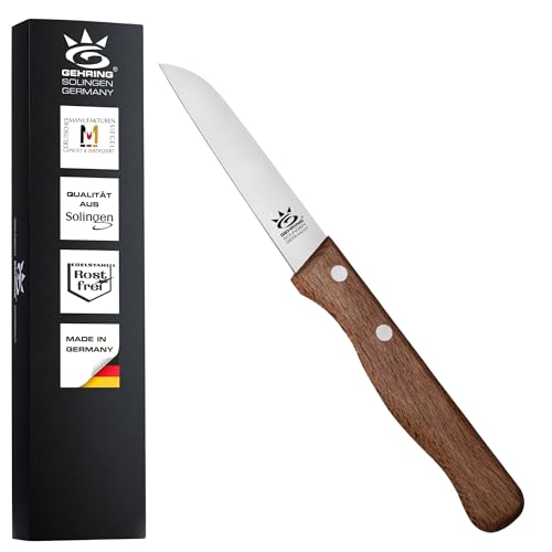 GEHRING Solingen Look Gemüsemesser I 8 cm Klingenlänge I rostfreier Edelstahl I ergonomischer Buchenholzgriff I Schälmesser I Küchenmesser I Made in Germany GEHRING Solingen Look Gemüsemesser I 8 cm Klingenlänge I rostfreier Edelstahl I ergonomischer Buchenholzgriff I Schälmesser I Küchenmesser I Made in Germany von GEHRING