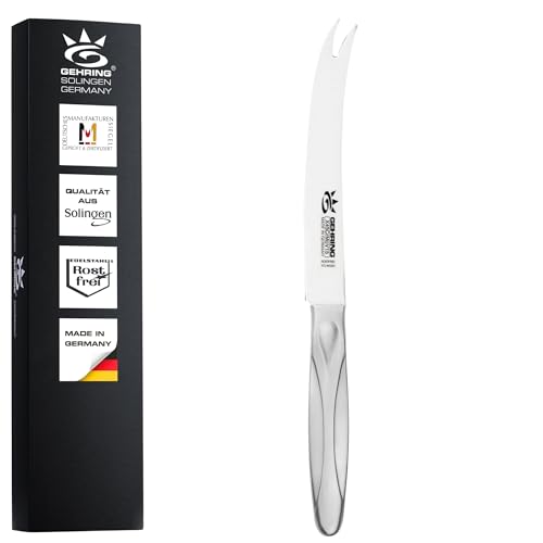 GEHRING Solingen Tomatenmesser Serie Ergo Fun I Gemüsemesser mit Wellenschliff I Edelstahlgriff I zweizinkige rostfreie Edelstahlklinge I Made in Germany von GEHRING