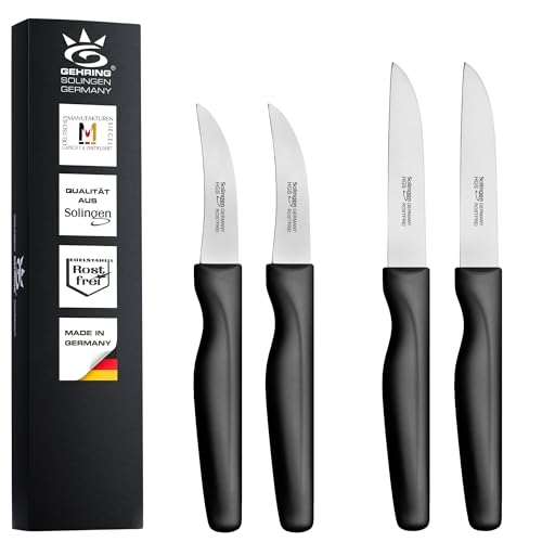 GEHRING Solingen Wave Gemüsemesser und Schälmesser 4er Set I rostfreier Edelstahl I ergonomischer Kunststoffgriff I 4-teiliges Messer Set I Küchenmesser I Made in Germany GEHRING Solingen Wave Gemüsemesser und Schälmesser 4er Set I rostfreier Edelstahl I ergonomischer Kunststoffgriff I 4-teiliges Messer Set I Küchenmesser I Made in Germany von GEHRING