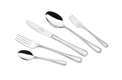 Gehring Besteck Set Pearl 30-teilig I Edelstahlbesteck I hochwertiges Essbesteck inklusive 6 Monoblock Messer I Besteck Set 6 Personen I spülmaschinengeeignet I Besteck Set mit Perlrand Design von GEHRING