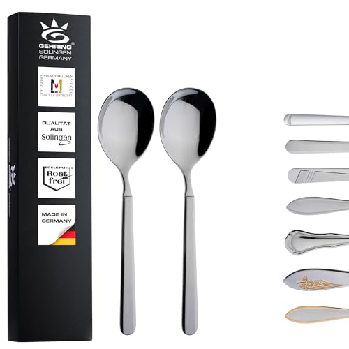Gehring Solingen Empire Sahnelöffel 2er Set I Edelstahl Besteck I Löffel Set I kleiner Vorlegelöffel I spülmaschinengeeignet I Made in Germany Gehring Solingen Empire Sahnelöffel 2er Set I Edelstahl Besteck I Löffel Set I kleiner Vorlegelöffel I spülmaschinengeeignet I Made in Germany von GEHRING