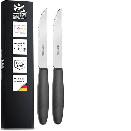 SOLINGEN| Steakmesser mit Wellenschliff x2, rostfreier Edelstahl und Kunststoffgriff | Made in Germany, eisgehärtete & scharfe Tomatenmesser & Brötchenmesser, ideal als Campingbesteck | Serie Big SOLINGEN| Steakmesser mit Wellenschliff x2, rostfreier Edelstahl und Kunststoffgriff | Made in Germany, eisgehärtete & scharfe Tomatenmesser & Brötchenmesser, ideal als Campingbesteck | Serie Big von GEHRING