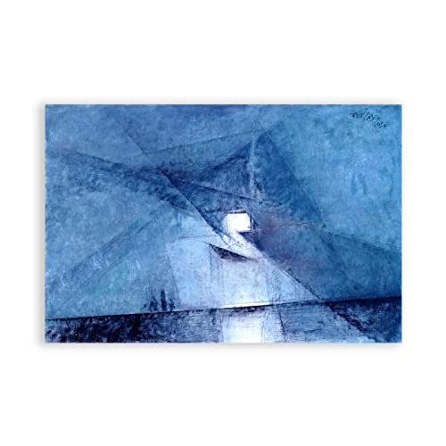 GEILEX Lyonel Feininger berühmte Wandkunst auf Leinwand gedruckt. „Fenris Wolf“. Abstrakte Leinwand Poster Wandkunst Bild. Wohnzimmer Wohnkultur 70x110cm (27.6x43.3in) Rahmenlos von GEILEX