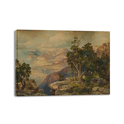 GEILEX Thomas Moran“Arizona”Berühmte Wandkunst Drucke. Reproduktion berühmter Gemälde, gerahmt. Leinwandbilder für Zuhause und Büro 80x110cm(31.5x43.3in) InnerFramed von GEILEX