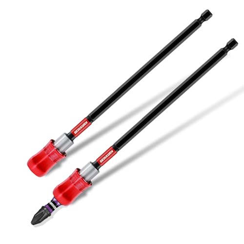 GEINXURN 2 Stücke Bithalter Magnetisch Set 300mm Schnellwechsel Universell Verlängerung Bit Halter für Schraubendreher Cr-V-Stahl 1/4” Sechskantschaft mit 1tlg. 25mm PZ2 Bit GEINXURN 2 Stücke Bithalter Magnetisch Set 300mm Schnellwechsel Universell Verlängerung Bit Halter für Schraubendreher Cr-V-Stahl 1/4” Sechskantschaft mit 1tlg. 25mm PZ2 Bit von GEINXURN