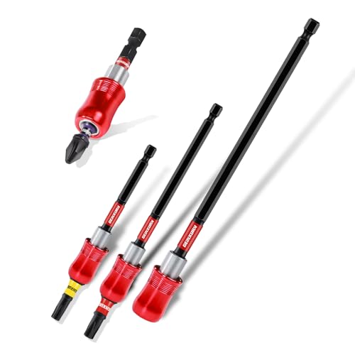 GEINXURN 4 Stücke Bithalter Magnetisch Set 60/100/150/300mm Schnellwechsel Universell Bit Halter Verlängerung Cr-V-Stahl 1/4” sechskantschaft mit 3tlg. 25mm PZ2 T20 T25 Bit GEINXURN 4 Stücke Bithalter Magnetisch Set 60/100/150/300mm Schnellwechsel Universell Bit Halter Verlängerung Cr-V-Stahl 1/4” sechskantschaft mit 3tlg. 25mm PZ2 T20 T25 Bit von GEINXURN