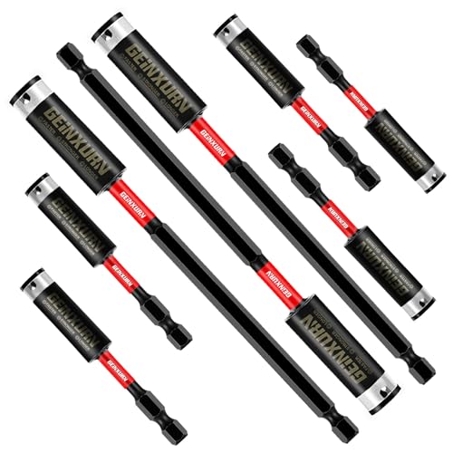GEINXURN 8 Stück Bithalter Magnetisch Bit Verlängerung für Schraubendreher Schnellwechsel Bithalter S2 Legierter Stahl 1/4” Sechskantschaft Universell Bit Extension（75mm, 150mm) von GEINXURN
