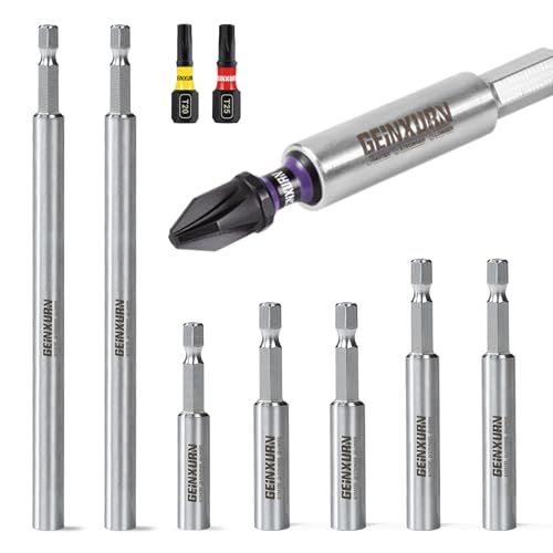 GEINXURN 8 Stücke Edelstahl 50/60/75/150mm Bit Halter Magnetisch Set Schnellwechsel Universell Verlängerung Bithalter für Schraubendreher 1/4” Sechskantschaft mit 1tlg. 25mm PZ2 T20 T25 Bit GEINXURN 8 Stücke Edelstahl 50/60/75/150mm Bit Halter Magnetisch Set Schnellwechsel Universell Verlängerung Bithalter für Schraubendreher 1/4” Sechskantschaft mit 1tlg. 25mm PZ2 T20 T25 Bit von GEINXURN