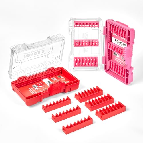 Geinxurn 2 x Aufbewahrungsboxen, Kleinteilebox mit abnehmbarer Trennwand, Schraubendreher-Bit-Set von GEINXURN