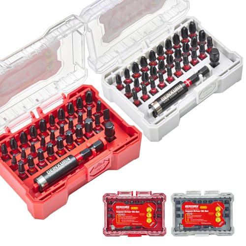 Geinxurn 64tlg. Schlagfester Schrauber Bits Set (Torx, Kreuzschlitz, Pozidriv) Bitsatz Magnetische S2-Stahl 1/4 zoll Sechskantschaft, inkl. Bit-Halter Stecknuss-Adapter mit Aufbewahrungsbox von GEINXURN