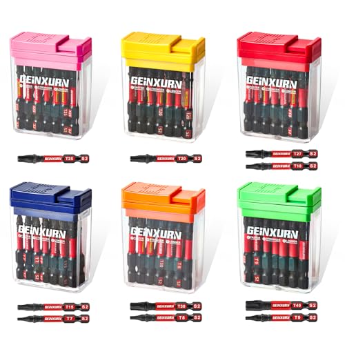 Geinxurn Impact Torx Schraubendreher Bits Set, 90 Stücke 50mm Bitsatz Magnetisch S2 Stahl Multi Treiber Bits mit Lagerung Bunte Box Geinxurn Impact Torx Schraubendreher Bits Set, 90 Stücke 50mm Bitsatz Magnetisch S2 Stahl Multi Treiber Bits mit Lagerung Bunte Box von GEINXURN