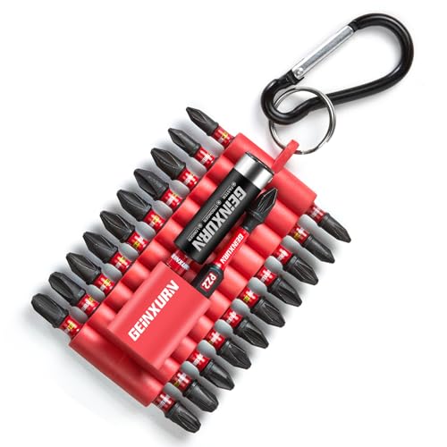 Geinxurn Schrauber PH PZ Bit Set 22 Stück, Pozidriv S2 Stahl Magnetische 1/4 Zoll Sechskantschaft Schlagfester Phillips Kreuzschlitz Bitsatz mit Bit-Halter und Aufbewahrungsbox von GEINXURN