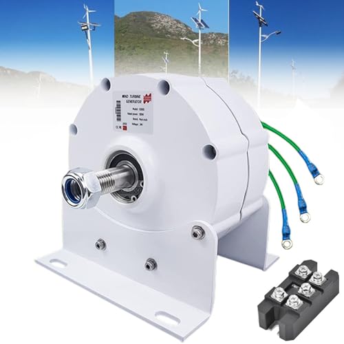 GEJLELDS 12000W Seltenerd-NdFeB Permanentmagnet Generator,12V 24V 48V Windkraftanlage 3 Phasen Elektrischer Synchrongenerator für Haust Industriellen Einsatz,48V von GEJLELDS